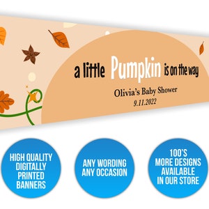 2 x Personalised Baby Pumpkin Newborn Banners Any Name, Age and Occasion Custom/Party Decoration/ New born party/ Baby Shower Garland image 4