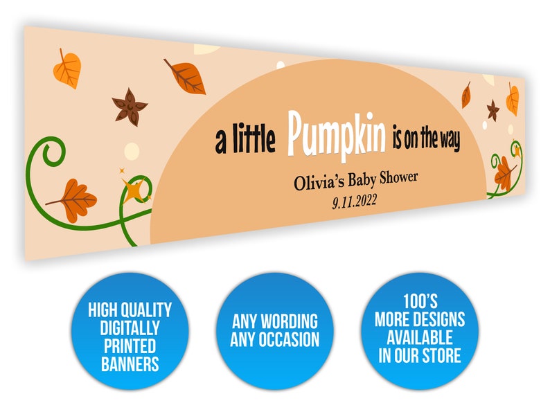 2 x Personalised Baby Pumpkin Newborn Banners Any Name, Age and Occasion Custom/Party Decoration/ New born party/ Baby Shower Garland image 4