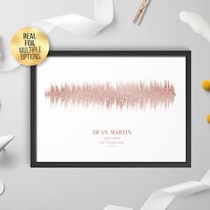 Custom FOIL Soundwave Art Print, Favourite Song/artist Fantastic Engagement - Metallic, Gold, Copper, Rose Gold, Silver foil Sound wave