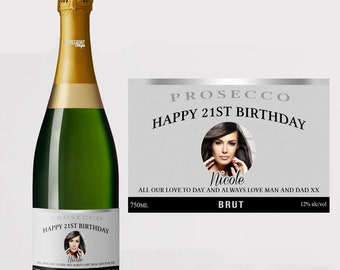 Personalised photo prosecco label - Perfect Celebration/Birthday/Wedding/Engagement gift/ANY OCCASION or EVENT