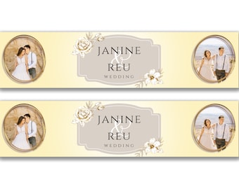 2 x Banners fotográficos personalizados para el día de la boda: cualquier nombre, edad y ocasión Decoración personalizada / de la fiesta 21, 30, 40, 50 / Celebración del aniversario