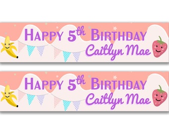 2 x Personalised Happy Birthday Party Banners - Any Name, Age and Occasion Custom/Party Decoration/ Celebration party banner garland