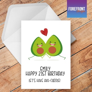 Tarjeta de felicitación de cumpleaños personalizada 'Ava Cuddle' divertida / falsificada, cualquier ocasión o evento cumpleaños / boda / aniversario / graduación / día del padre