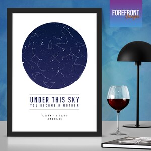 Personalisierte NEUE Muttertagssternkarte/Sternbild-Nachthimmelkarte Druck - Fantastisches Muttertagsgeschenk/Geschenk/ PERFEKT Neues Muttergeschenk!