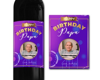 Personalised PHOTO wine bottle label 18th/21st/30th gift -Ideal Celebration/Anniversary/Birthday/Wedding gift personalized bottle label
