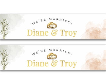 2 x Personalised We're Married Party Banners- Any Name, Age and Occasion Custom/Party Decoration/ Celebration party banner garland