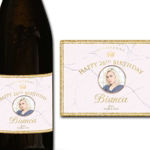 Étiquette personnalisée de bouteille de champagne / prosecco 21 / 30 / 40 / 50ème cadeau - Idéal Célébration / Anniversaire / Anniversaire / Étiquette de bouteille cadeau de mariage