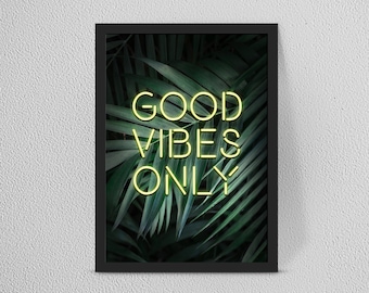 Personalised GOOD VIBES ONLY Custom Neon Print/Custom Quote - Great Anniversary/wedding/special keepsake/anniversary gift any colours/words!