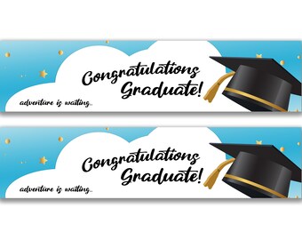 2 x Personalised Graduation Banners - Any Name, Age and Occasion Custom/Party Decoration/ Celebration party banner garland