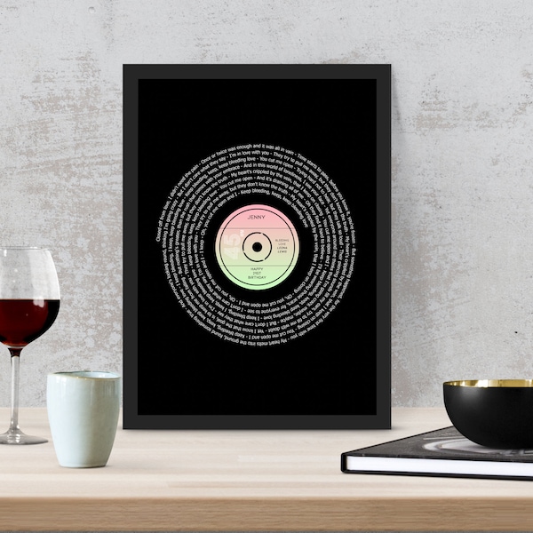 Framed Song Lyrics Etsy UK