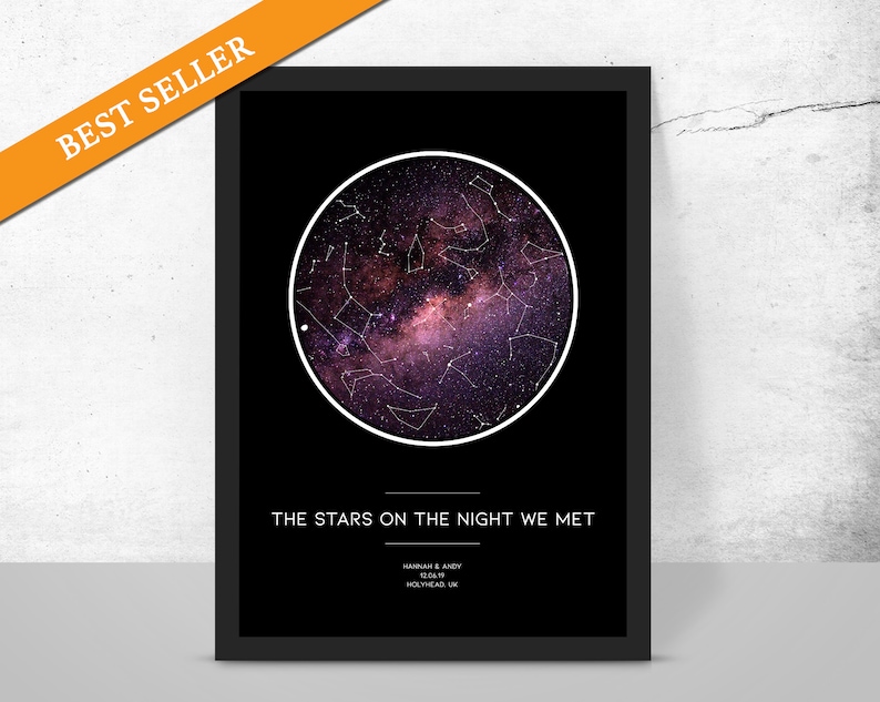 Personalised Custom Star Map NIGHT WE MET Constellation Night - Etsy
