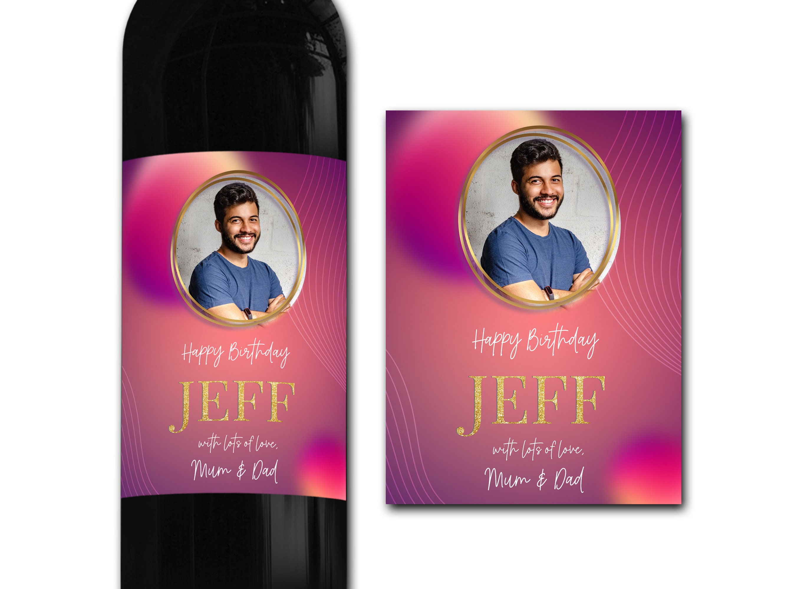 Bottiglia Di Vino Con Etichetta Personalizzata, Dedica E Decorazione Cuore Con Foto - Diversi - Foto 13