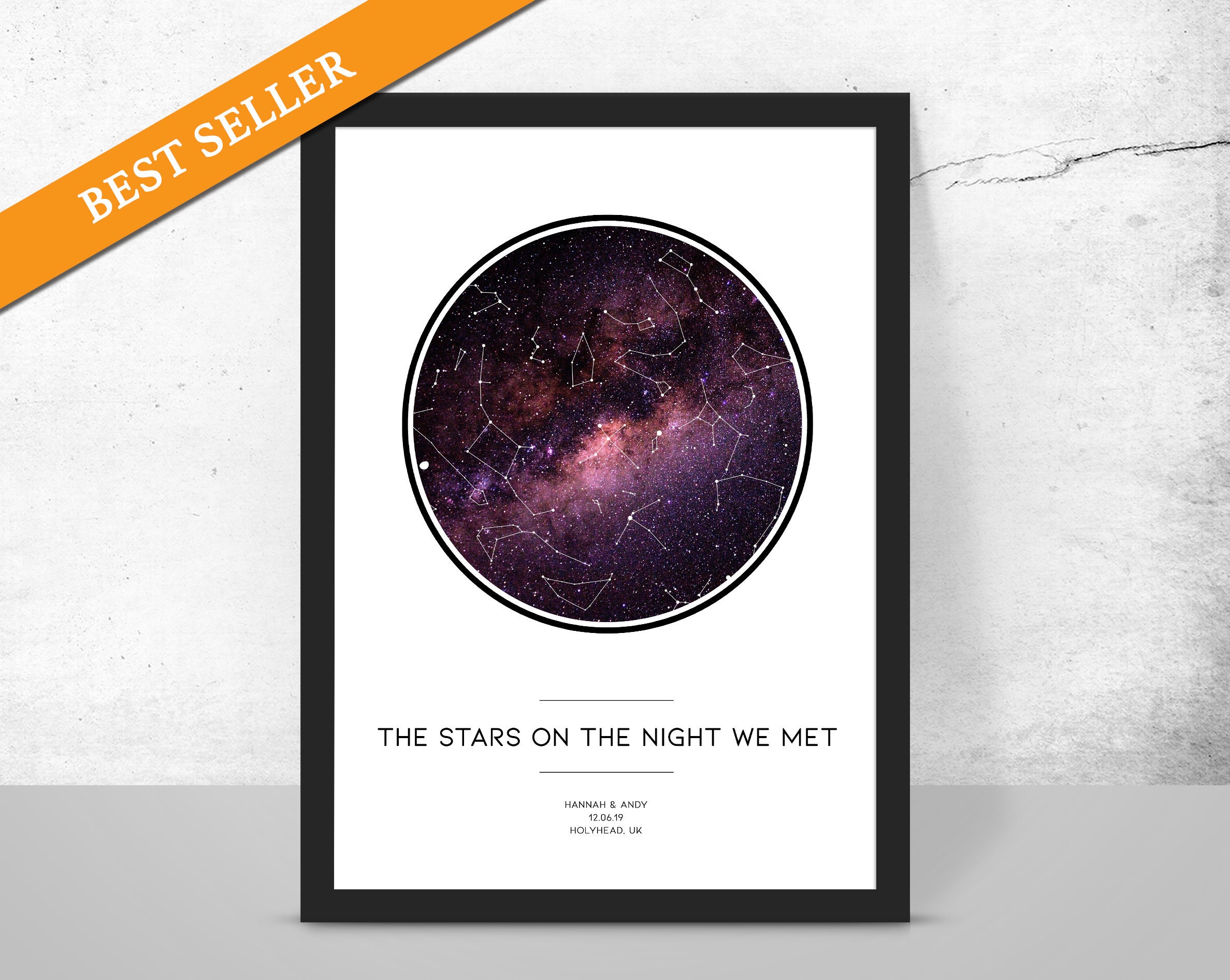 Constellation The Night We Met Personalised Custom Star Map Night We Met Constellation Night | Etsy Ireland