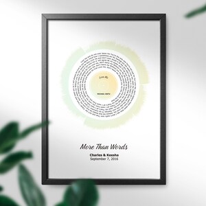 Personalised Song Lyric Soundwave Art - your choice of special song - Vinyl record design - Musical Gift- Song art Musician gift, Valentines