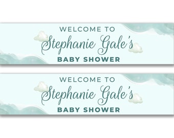 2 x Personalised Newborn Baby Shower Banners - Any Name, Age and Occasion Custom/Party Decoration/ New born party/ Baby Shower Garland