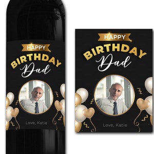 Étiquette de bouteille de vin PHOTO personnalisée 21st/30th/40th/50th gift -Ideal Celebration/Anniversary/Birthday/Wedding gift étiquette de bouteille personnalisée