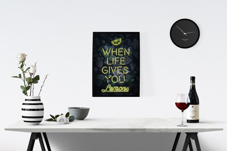 Personalised YOUR WORDSQUOTE Neon PrintCustom Quote Gift Art Home decorWallartOffice print Kitchen artwork Fantastic gift idea