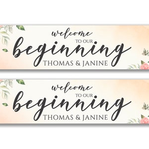 2 x Personalised Newly Married Wedding Party Banners - Any Name, Age and Occasion Custom/Party Decoration/ Celebration party banner garland