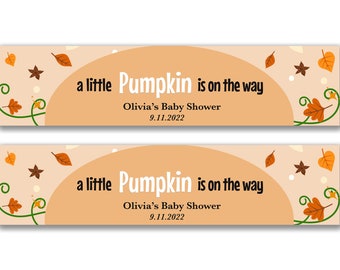 2 x Personalised Baby Pumpkin Newborn Banners - Any Name, Age and Occasion Custom/Party Decoration/ New born party/ Baby Shower Garland