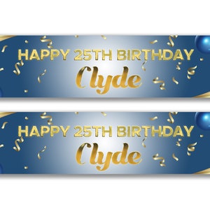 2 x Personalised Happy Birthday Party Banners - Any Name, Age and Occasion Custom/Party Decoration/ Celebration party banner garland