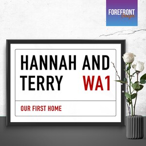 Personalised STREET sign spoof - new FAMILY print - Fantastic FIRST home family/wedding/birthday/valentine&#39;s gift Perfect for all occasions