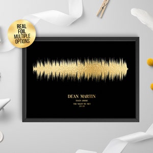Custom FOIL Soundwave Art Print, Favourite Song/artist Fantastic Engagement - Metallic, Gold, Copper, Rose Gold, Silver foil Sound wave