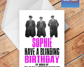 Personalised PEAKY BLINDERS spoof/funny/rude BIRTHDAY greeting card - any occasion or event/Wording/anniversary/birthday/wedding