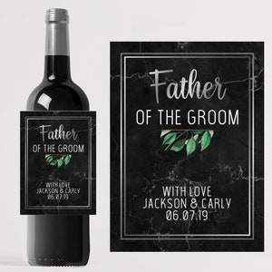 Personalised Father of the Groom Wine label Custom Wedding Favour/Gift/Thank you Personalized wedding marble ideas/Bride/Groom/Maid of honor