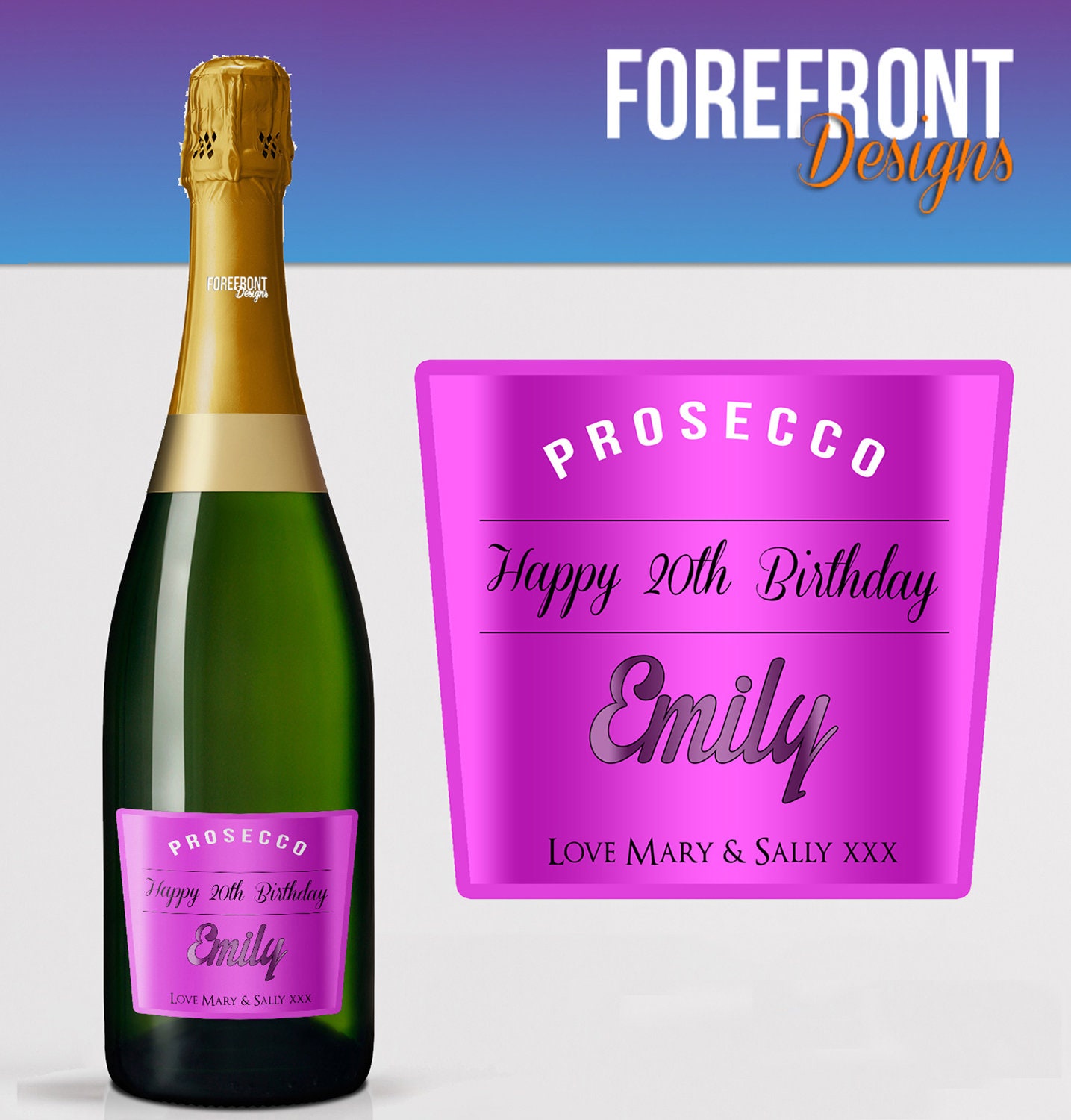 PERSONALISED CHAMPAGNE BOTTLE LABEL BIRTHDAY ANY OCCASION GIFT 