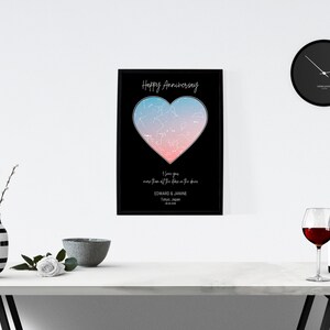 Personalisierte Sternenkarte / Sternbild Nachthimmel Karte - Fantastische Verlobung/Hochzeit/Valentinstagsgeschenk - Nachthimmel