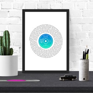 Custom Vinyl Lyric Music Print, First Dance Song, Personalised Record Art, Typography Print, Favourite Song Vinyl Print, Custom Song Art