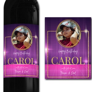 Personalised PHOTO wine bottle label 18th/21st/30th gift -Ideal Celebration/Anniversary/Birthday/Wedding gift personalized bottle label
