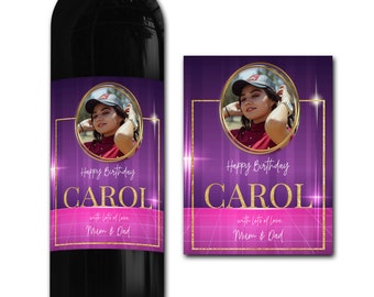 Personalised PHOTO wine bottle label 18th/21st/30th gift -Ideal Celebration/Anniversary/Birthday/Wedding gift personalized bottle label