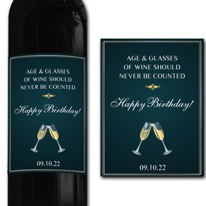 Étiquette de bouteille de vin personnalisée 21ème / 30ème / 40ème / 50ème cadeau -Idéal Célébration / Anniversaire / Anniversaire / Cadeau de mariage étiquette de bouteille personnalisée