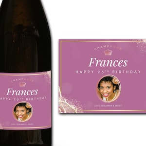 Étiquette personnalisée de bouteille de champagne / prosecco 21 / 30 / 40 / 50ème cadeau - Idéal Célébration / Anniversaire / Anniversaire / Étiquette de bouteille cadeau de mariage