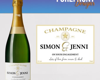 Personalised champagne label - Perfect Celebration/Birthday/Wedding/Engagement gift/ANY OCCASION or EVENT