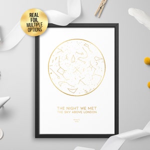 Gepersonaliseerde aangepaste folie STAR MAP, De nacht we met paar Astrologie cadeau - Star Chart Hemelse print, Goud / Zilver / Rose goud / koper