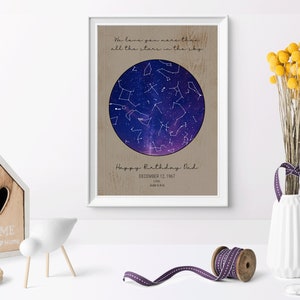 Personalisierte Sternenkarte / Sternbild Nachthimmel Karte - Fantastische Verlobung/Hochzeit/Valentinstagsgeschenk - Nachthimmel