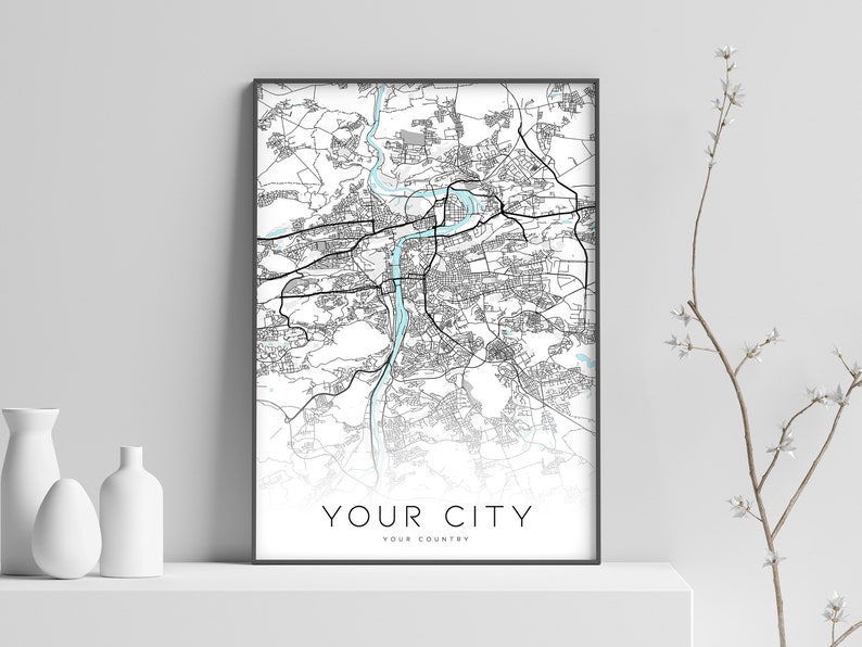 Personalised Custom ANY CITY Map Gift Art Home Etsy