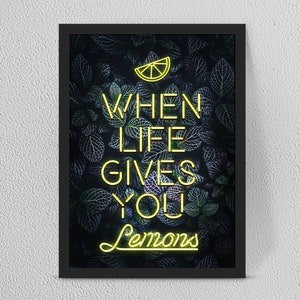 Personalised YOUR WORDS/QUOTE Neon Print/Custom Quote Gift Art - Home decor/Wallart/Office print/ Kitchen artwork/ Fantastic gift idea