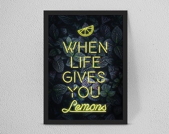 Personalised YOUR WORDS/QUOTE Neon Print/Custom Quote Gift Art - Home decor/Wallart/Office print/ Kitchen artwork/ Fantastic gift idea