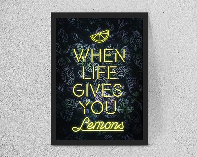Personalised YOUR WORDSQUOTE Neon PrintCustom Quote Gift Art Home decorWallartOffice print Kitchen artwork Fantastic gift idea