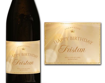 Personalised Birthday Champagne/Prosecco bottle label - Ideal Celebration/Anniversary/Birthday/Wedding gift personalized bottle label