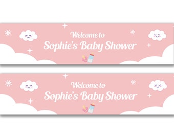 2 x Personalised Newborn Baby Shower Banners - Any Name, Age and Occasion Custom/Party Decoration/ New born party/ Baby Shower Garland