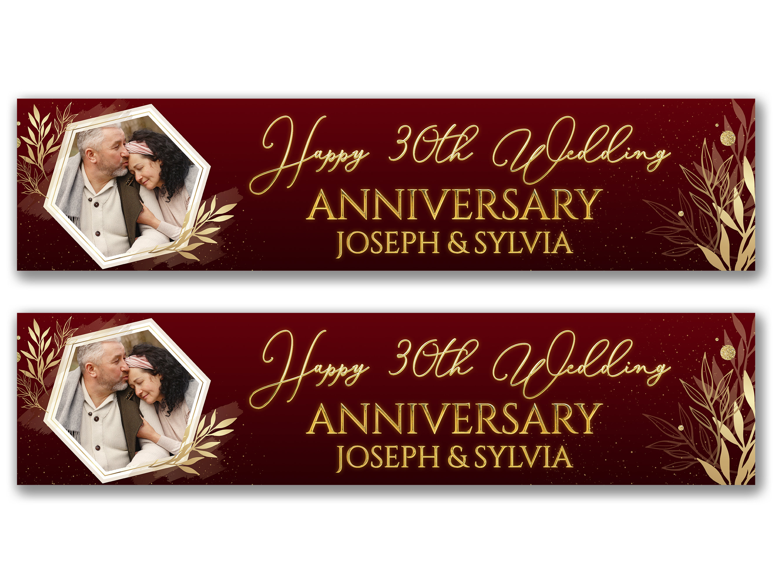 2 Banners Personalizables Para Aniversario O Boda – Cualquier Nombre, Edad U Ocasión (forefrontdesigns UK)