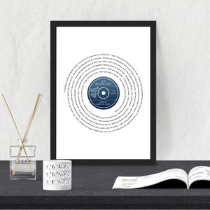 Impresión de música lírica de vinilo personalizada, Primera canción de baile, Arte de grabación personalizado, Impresión de tipografía, Impresión de vinilo de canción favorita, Arte de canción personalizado
