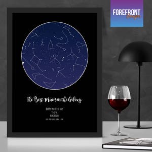 Personalisierte 'BESTE MAMA in der Galaxie' Sternenkarte/Sternbild Nachthimmel Karte Print - Fantastisches Muttertagsgeschenk/Geschenk für MAMA/Mutter/Mama