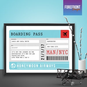 Personalisiert HONEYMOON Löffel Bordkarte Ticketdruck - Fantastische Verlobung/Hochzeit/besonderes Andenken/Jubiläumsgeschenk für alle Gelegenheiten
