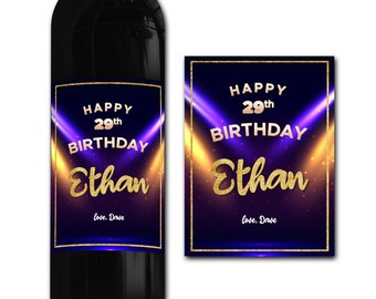 Personalised 30th/40th/50th Birthday Wine bottle label - Ideal Celebration/Anniversary/Birthday/Wedding gift personalized bottle label