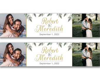 2 x Banners fotográficos personalizados para el día de la boda: cualquier nombre, edad y ocasión Decoración personalizada / de la fiesta 21, 30, 40, 50 / Celebración del aniversario